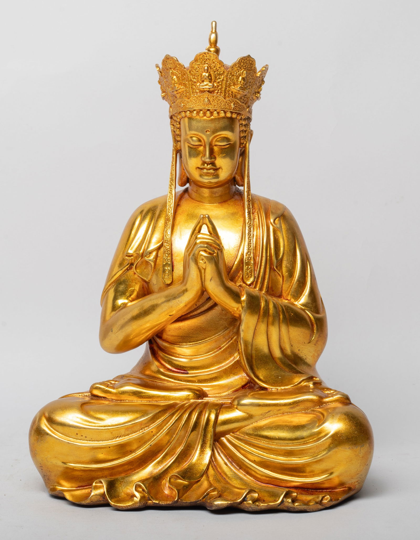 Estate Chinese Gilt Bronze Sculpture of Buddha (1 of 12)