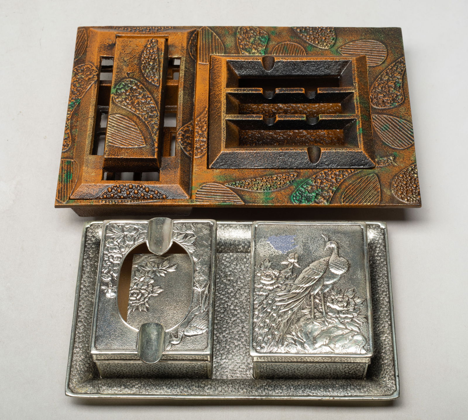 Japanese Taisho Bronze/ Metal Tray Sets (1 of 11)