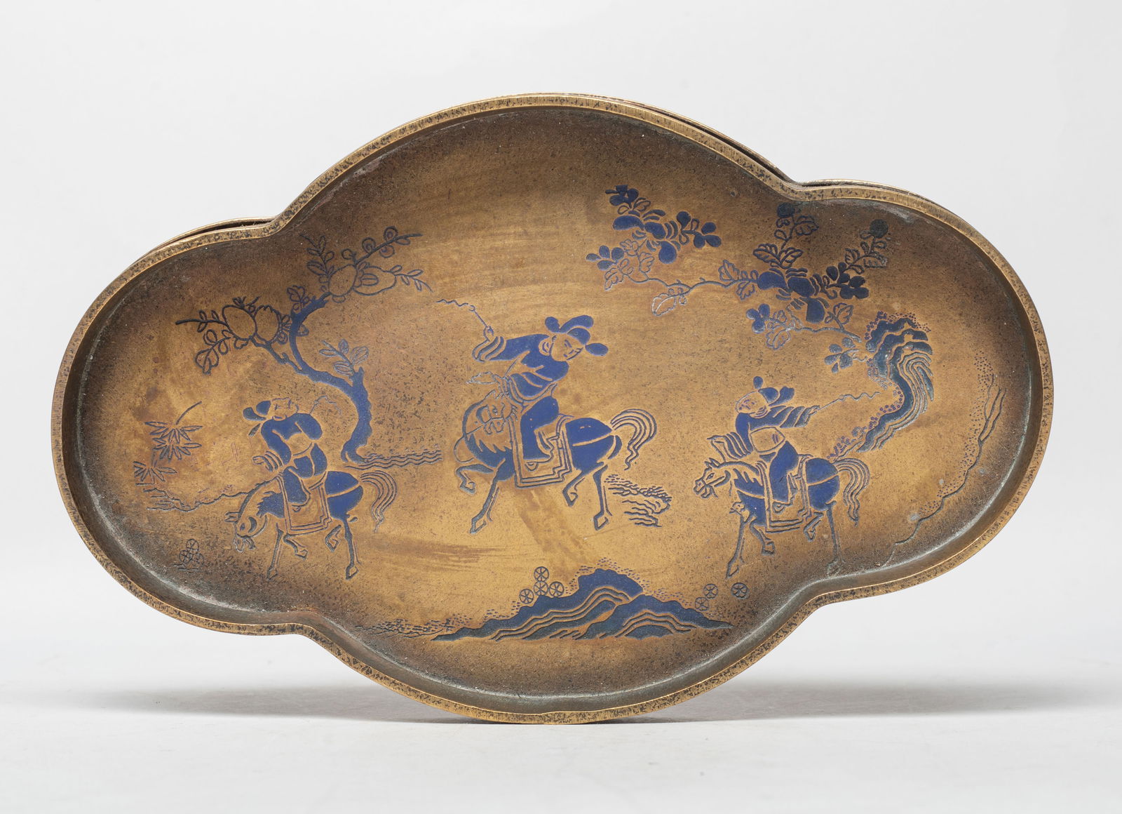 Estate Chinese Enameled Brass Plate (1 of 10)