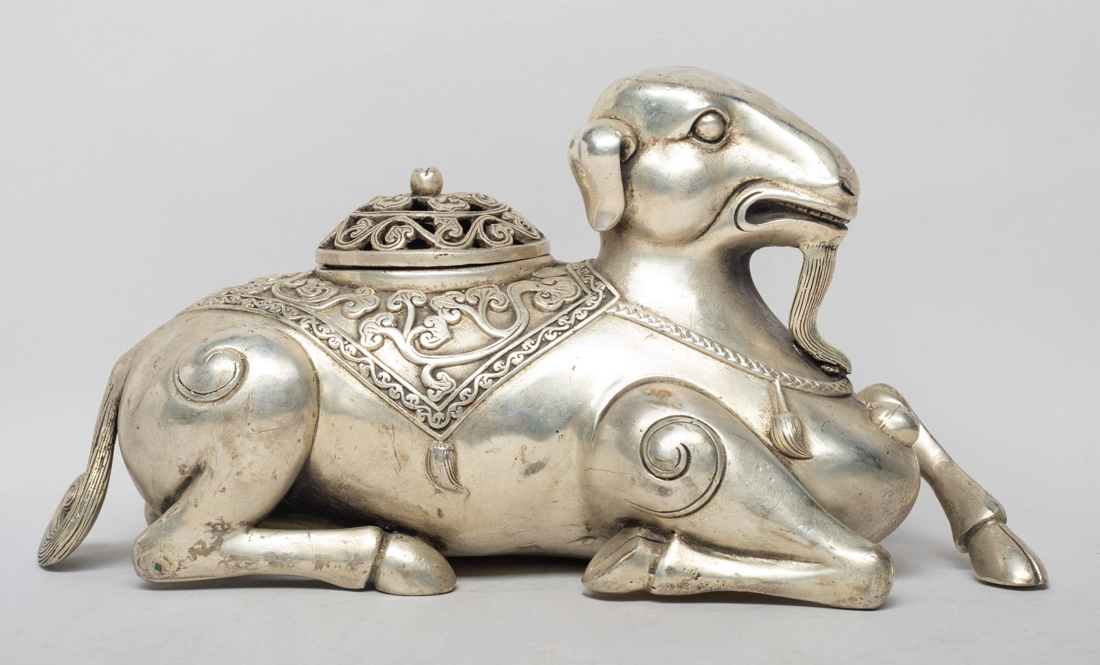 Large Chinese Silver Tone Censer (1 of 11)