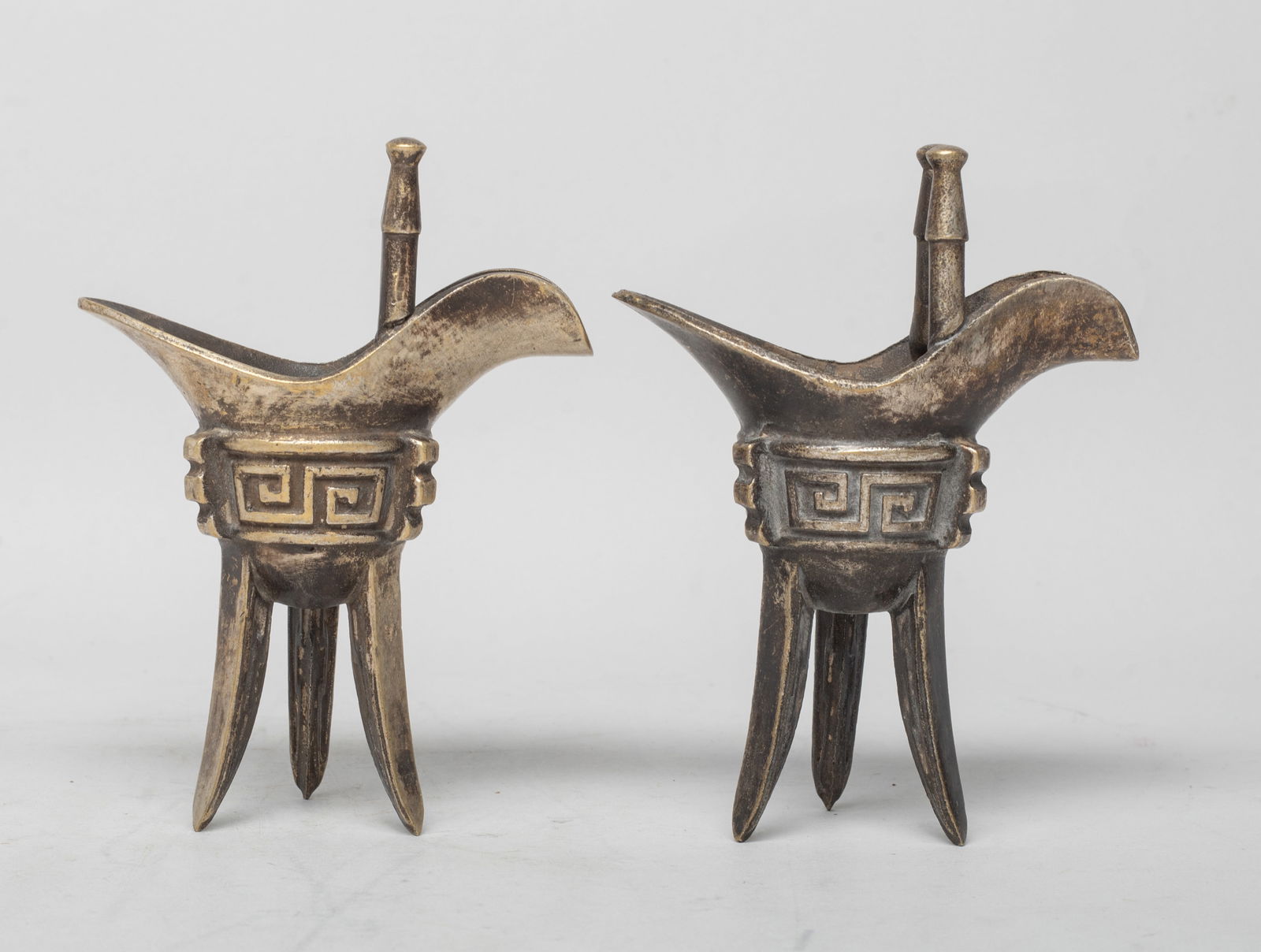 Two Chinese Bronze Libation Cups - 6