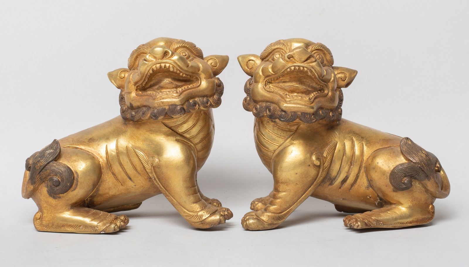 Two Chinese Gilt Bronze Sculpture of Beasts (1 of 12)
