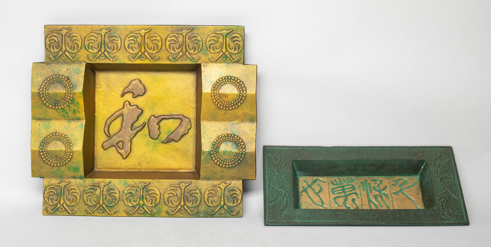 Two Vintage Japanese Taisho Large Tray Sets (1 of 12)