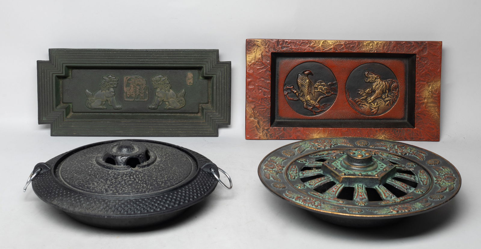 Vintage Japanese Iron Pots, Tray Sets (1 of 11)