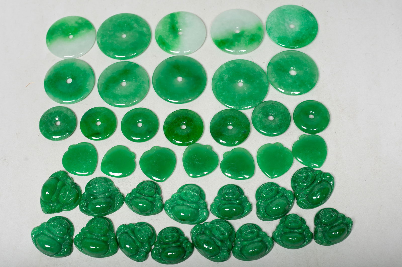 Set Chinese Export Colored Stone Pendants (1 of 13)