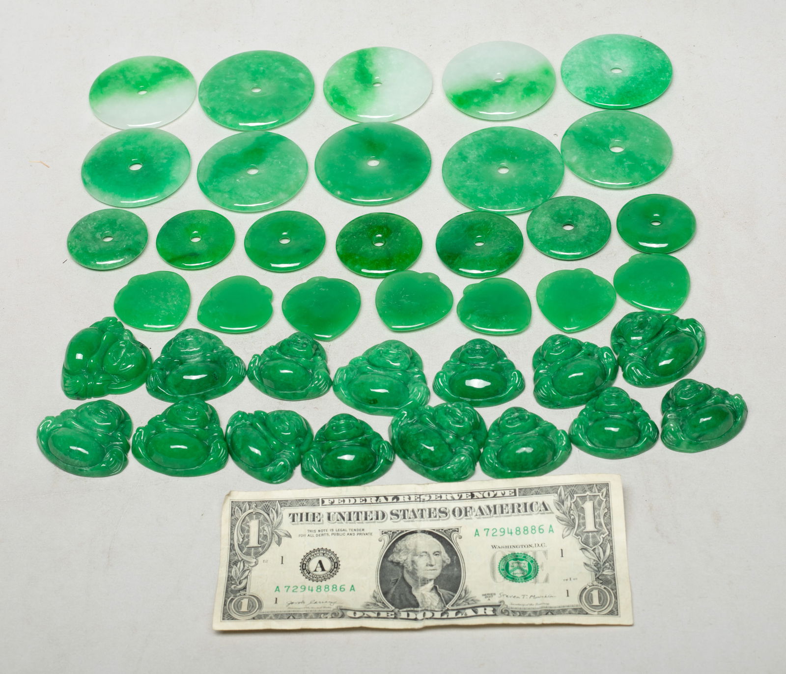 Set Chinese Export Colored Stone Pendants - 3