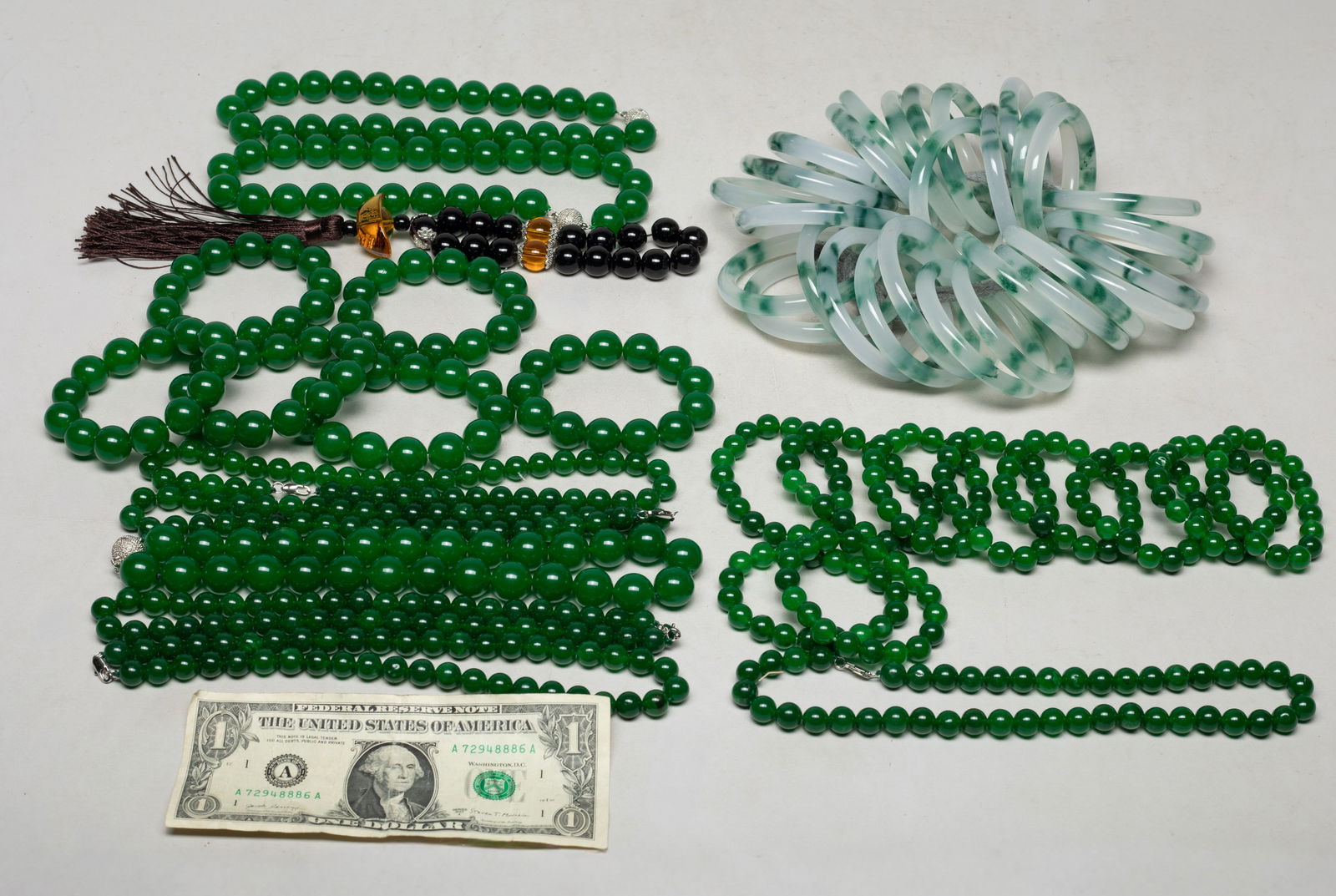 Set Chinese Export Bangles, Beads - 2