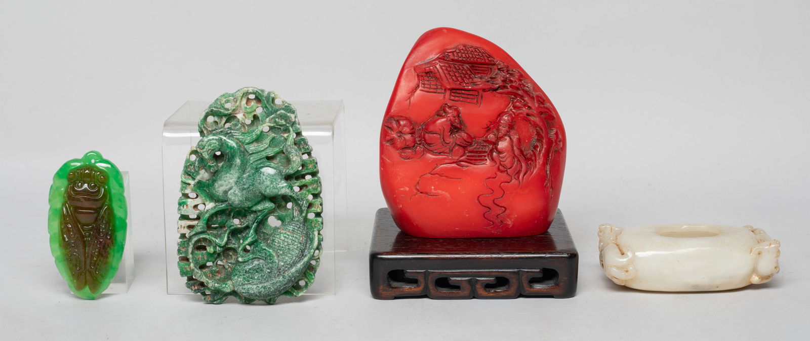 Set Chinese Export Stone Carvings (1 of 15)