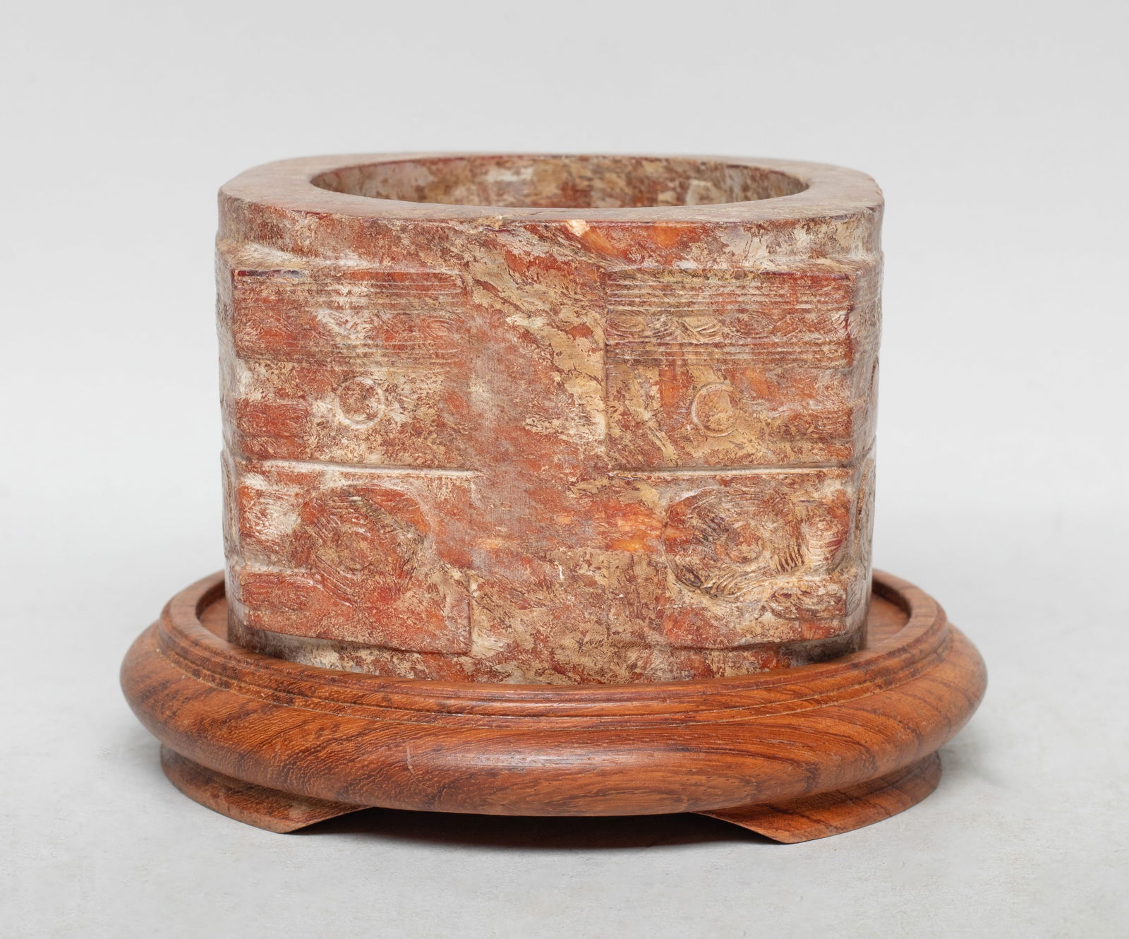 Chinese Jade/ Stone Carved Sculpture on Stand (1 of 10)