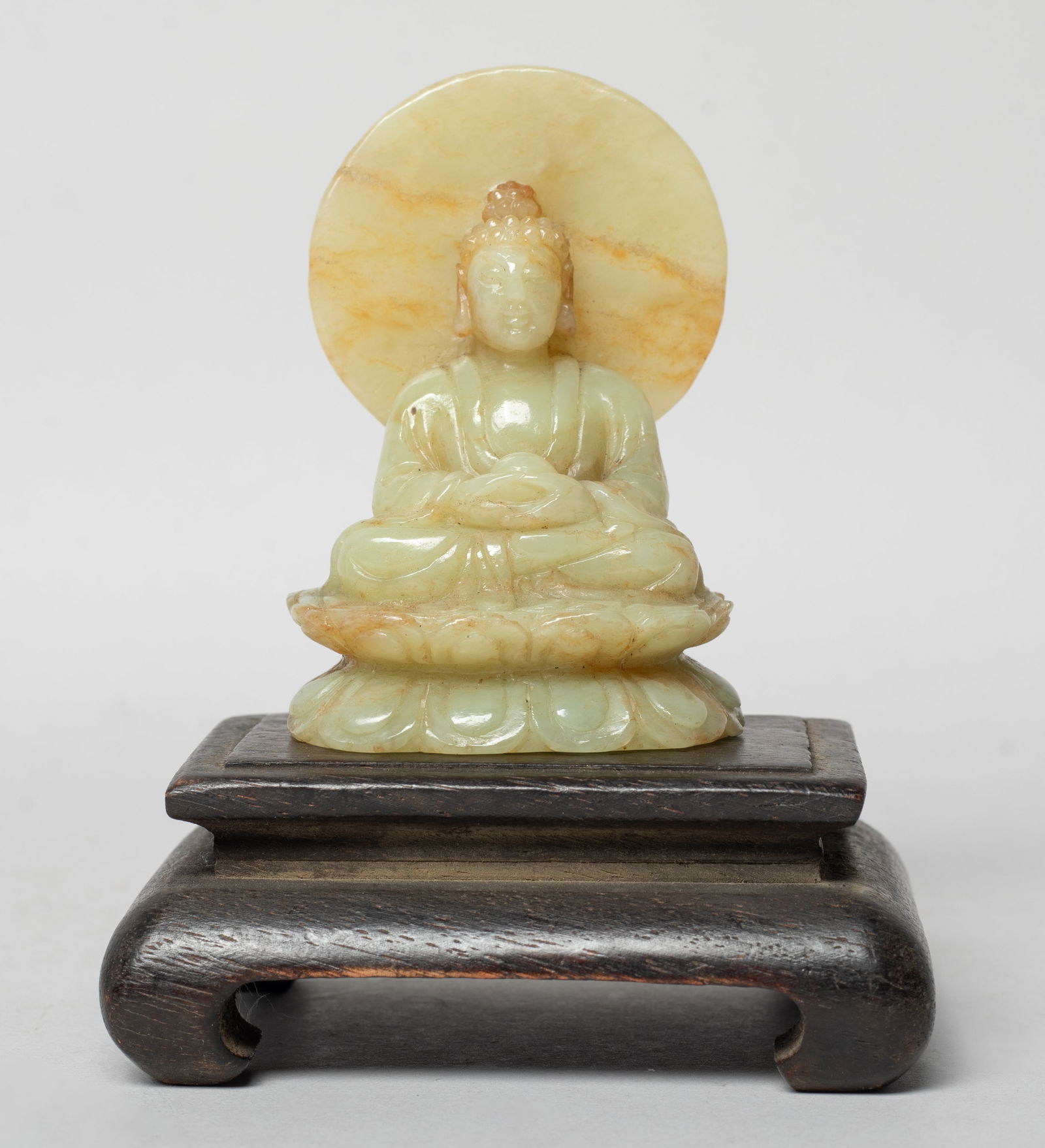 Chinese Russet Jade Buddha on Wood Base (1 of 12)