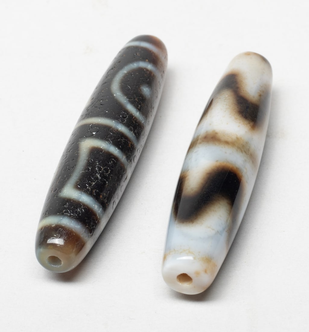 Chinese Export, Jade, Agate, Dzi Beads - 3