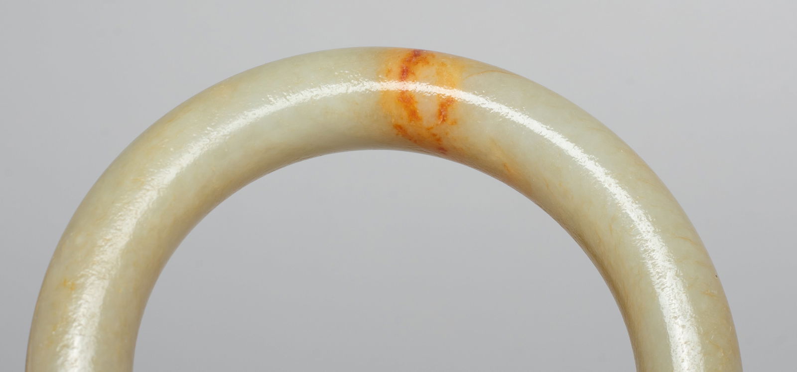 Vintage Chinese Russet Jade Bangle w/ Base - 4