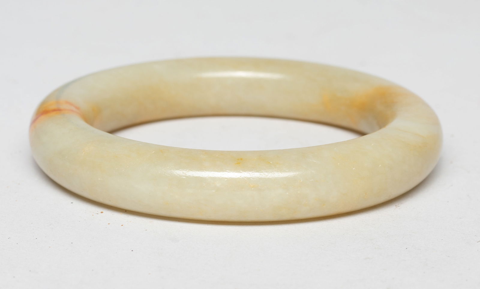 Vintage Chinese Russet Jade Bangle w/ Base - 5