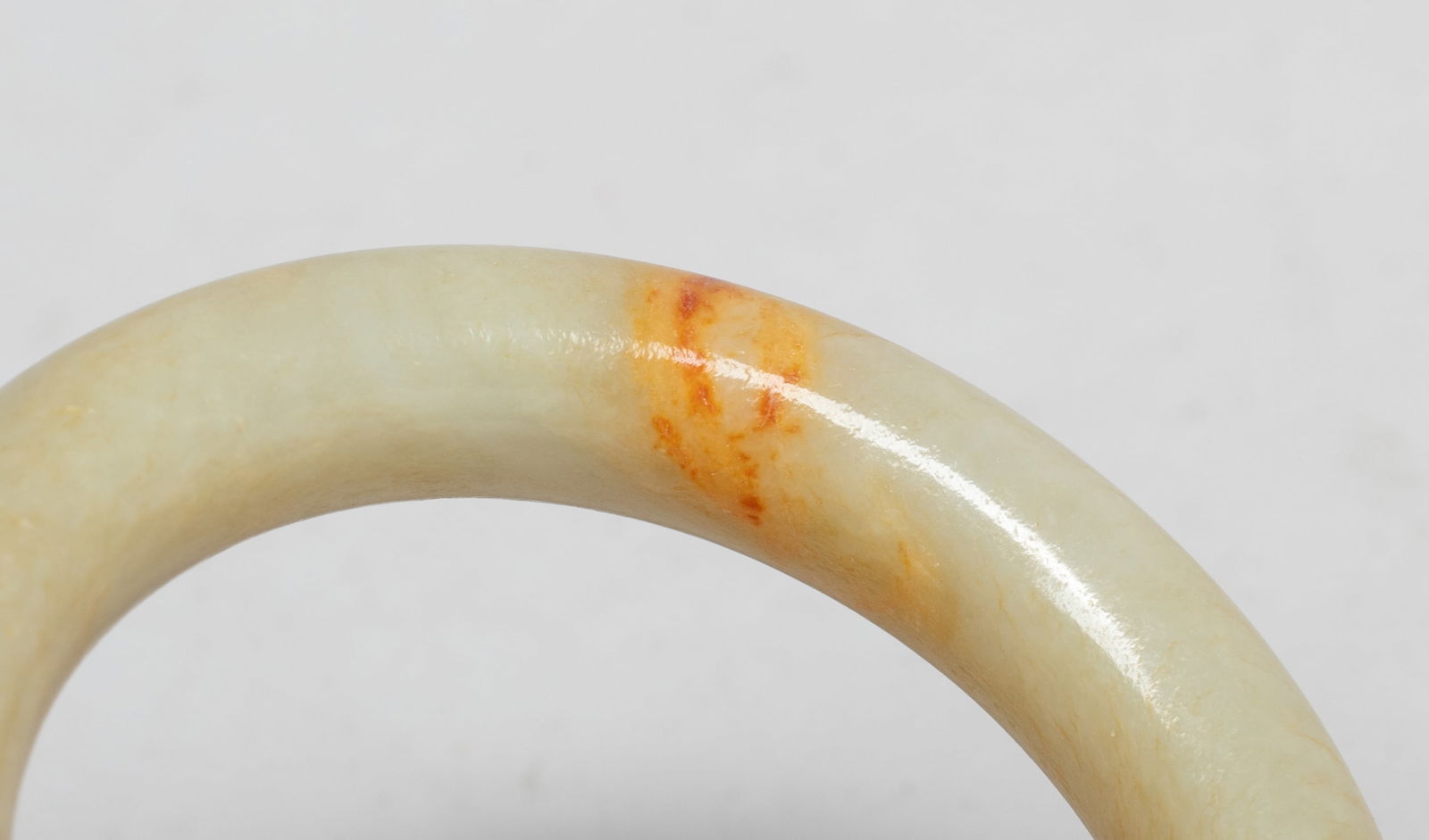 Vintage Chinese Russet Jade Bangle w/ Base - 7