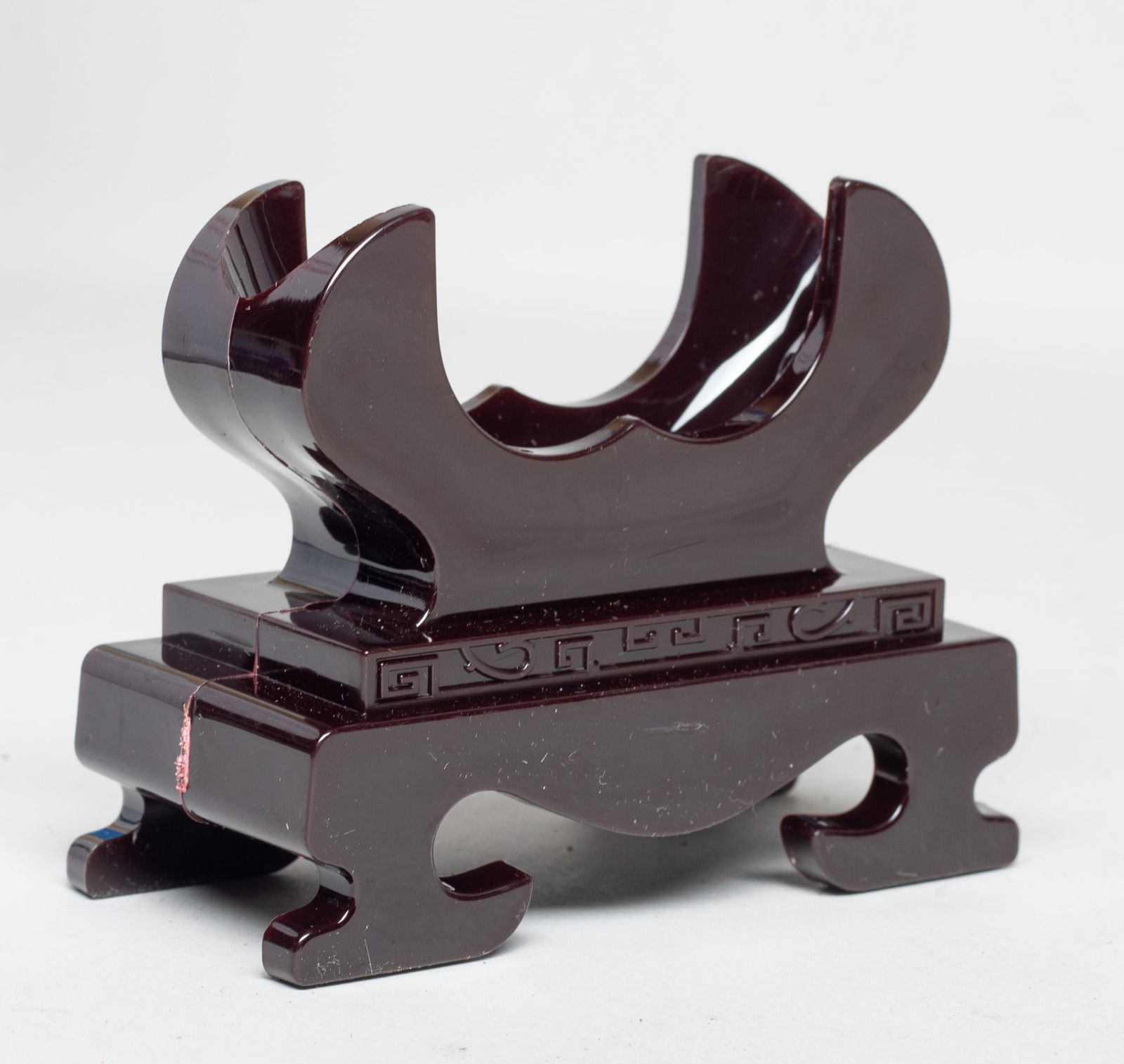 Vintage Chinese Russet Jade Bangle w/ Base - 8