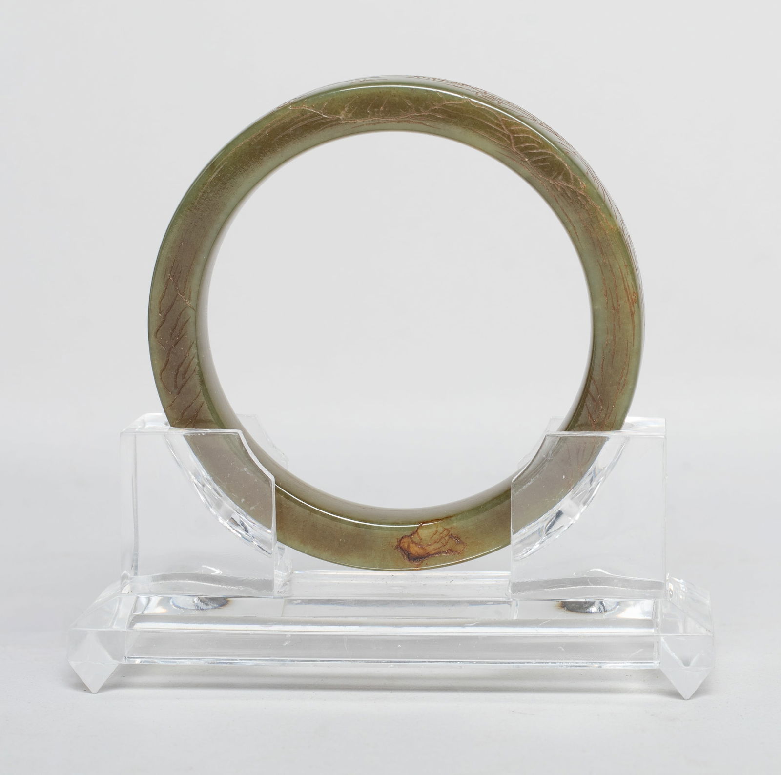 Rare Chinese Yellow Jade Bangle w/ Base (1 of 13)