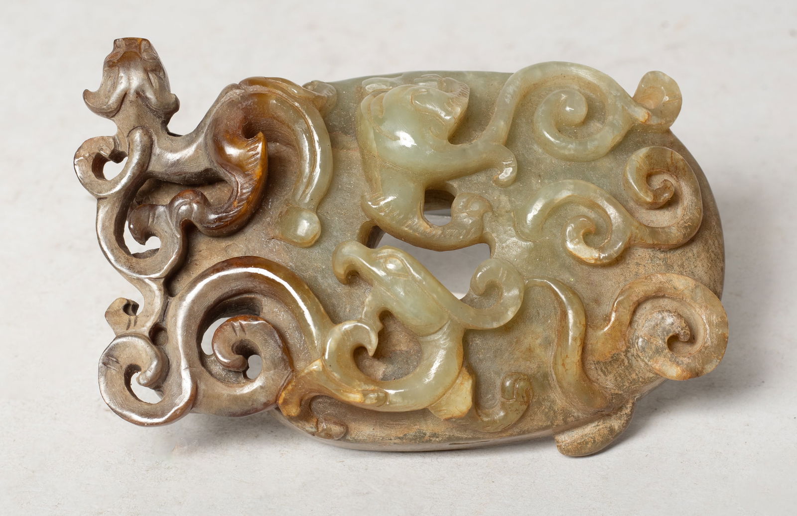Large Chinese Russet Jade Dragon Pendant (1 of 12)