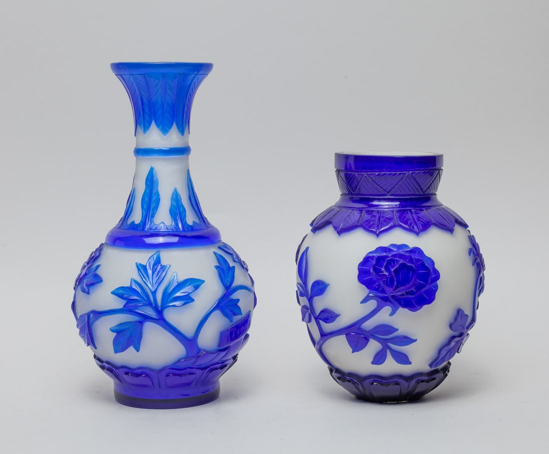 Chinese Overlay Glass Vases (1 of 9)