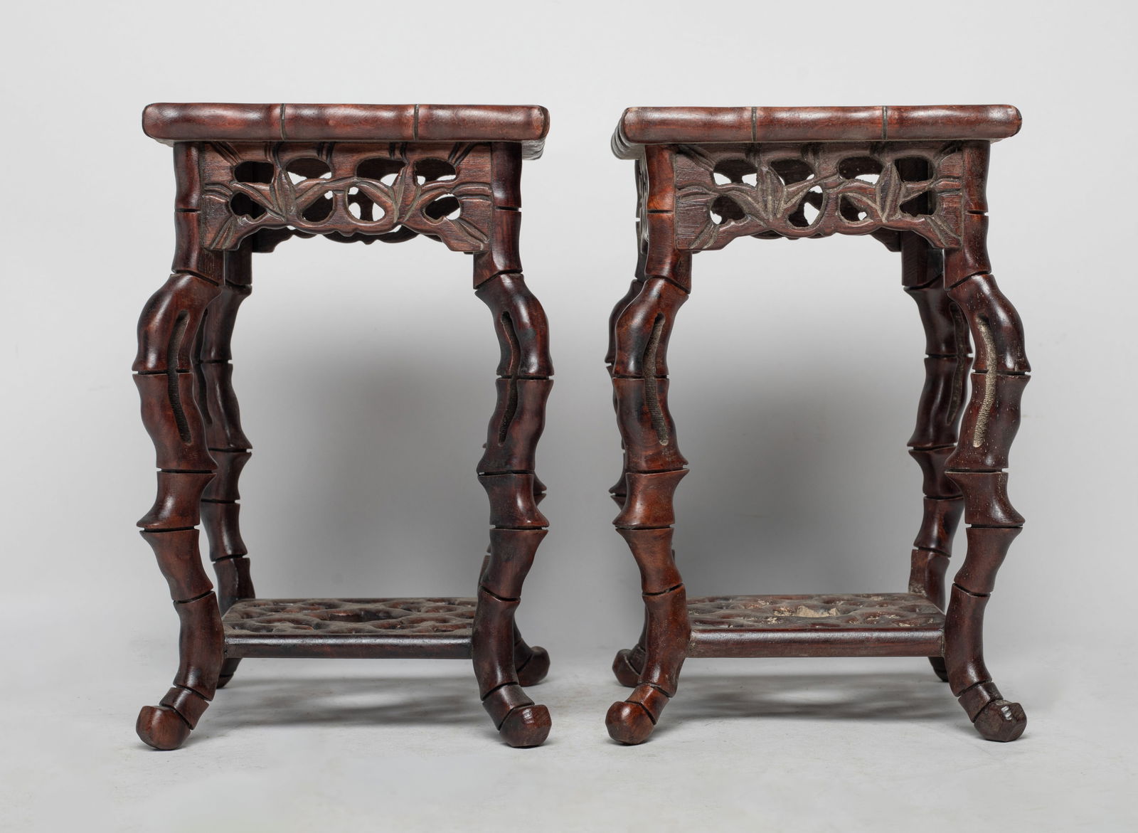 Two Chinese Wood Carved Table Stands (1 of 8)