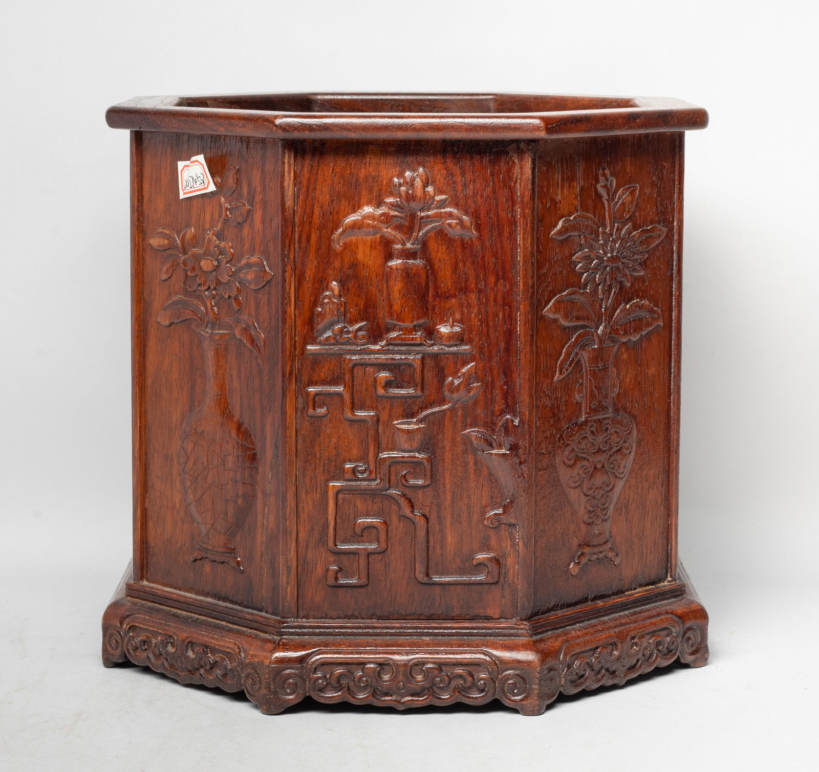 Massive Chinese Export Wood Brush Pot (1 of 13)