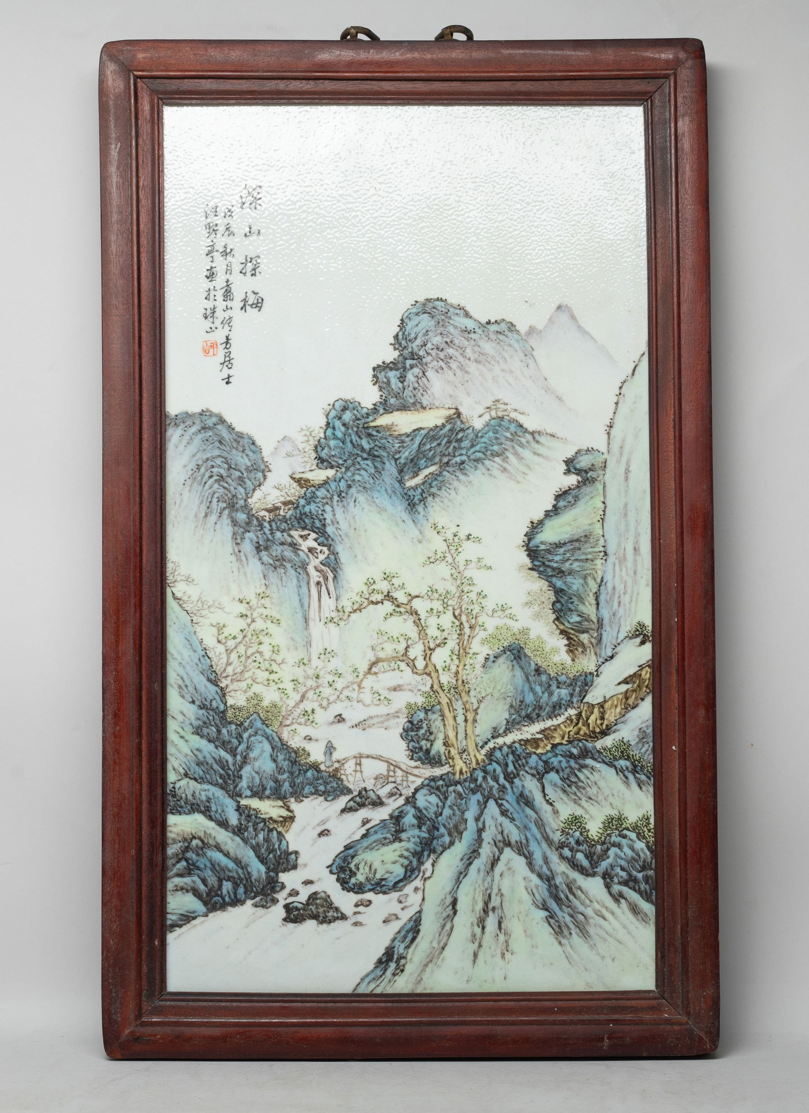 Large Chinese Porcelain & Wood Hanging Plaque (1 of 14)