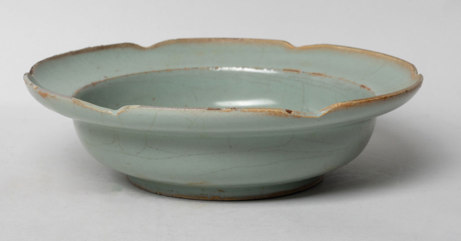 Estate Chinese Guan Type Porcelain Tall Plate (1 of 9)