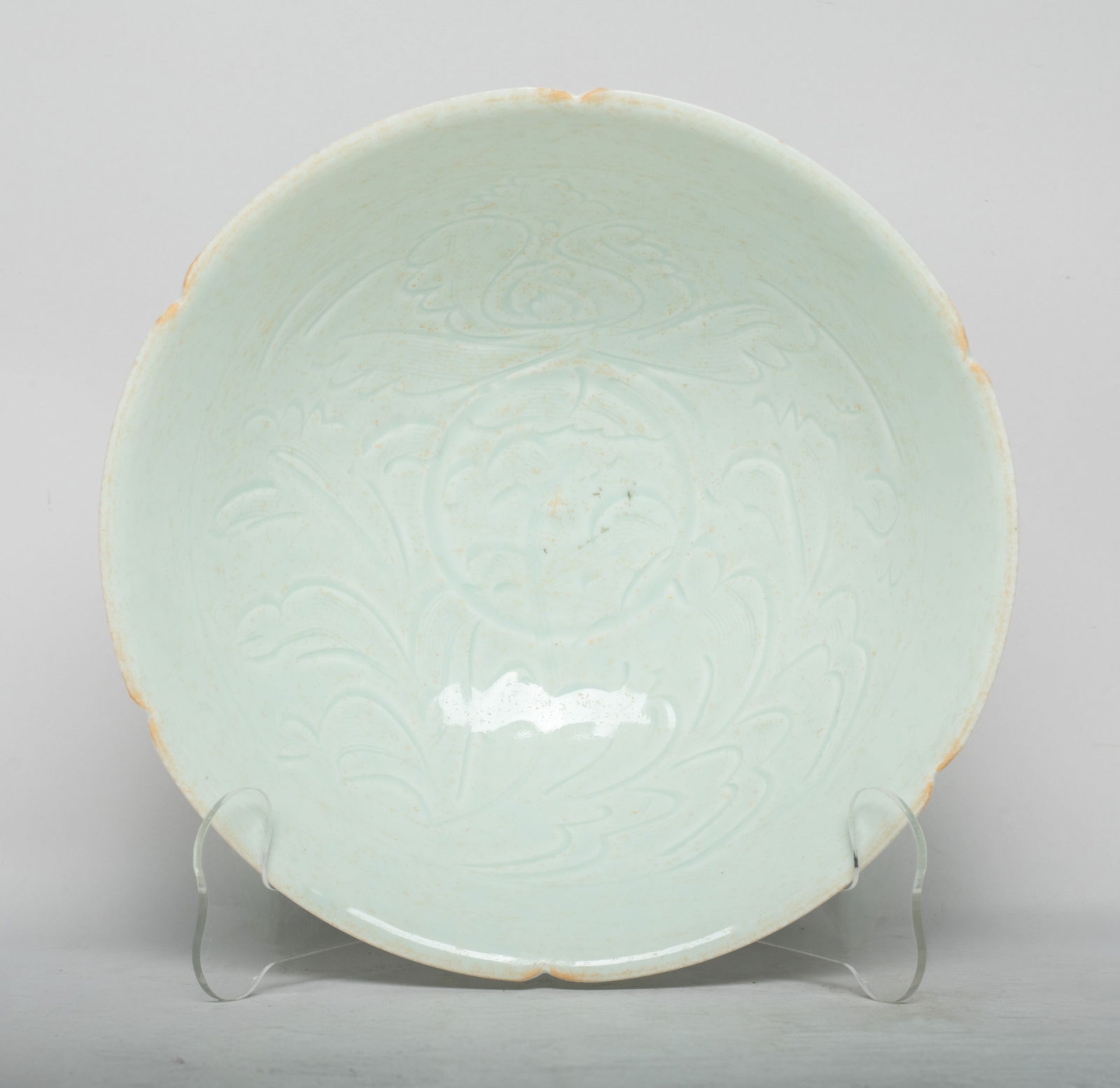 Large Chinese Pale Celadon Glazed Porcelain Bowl (1 of 10)