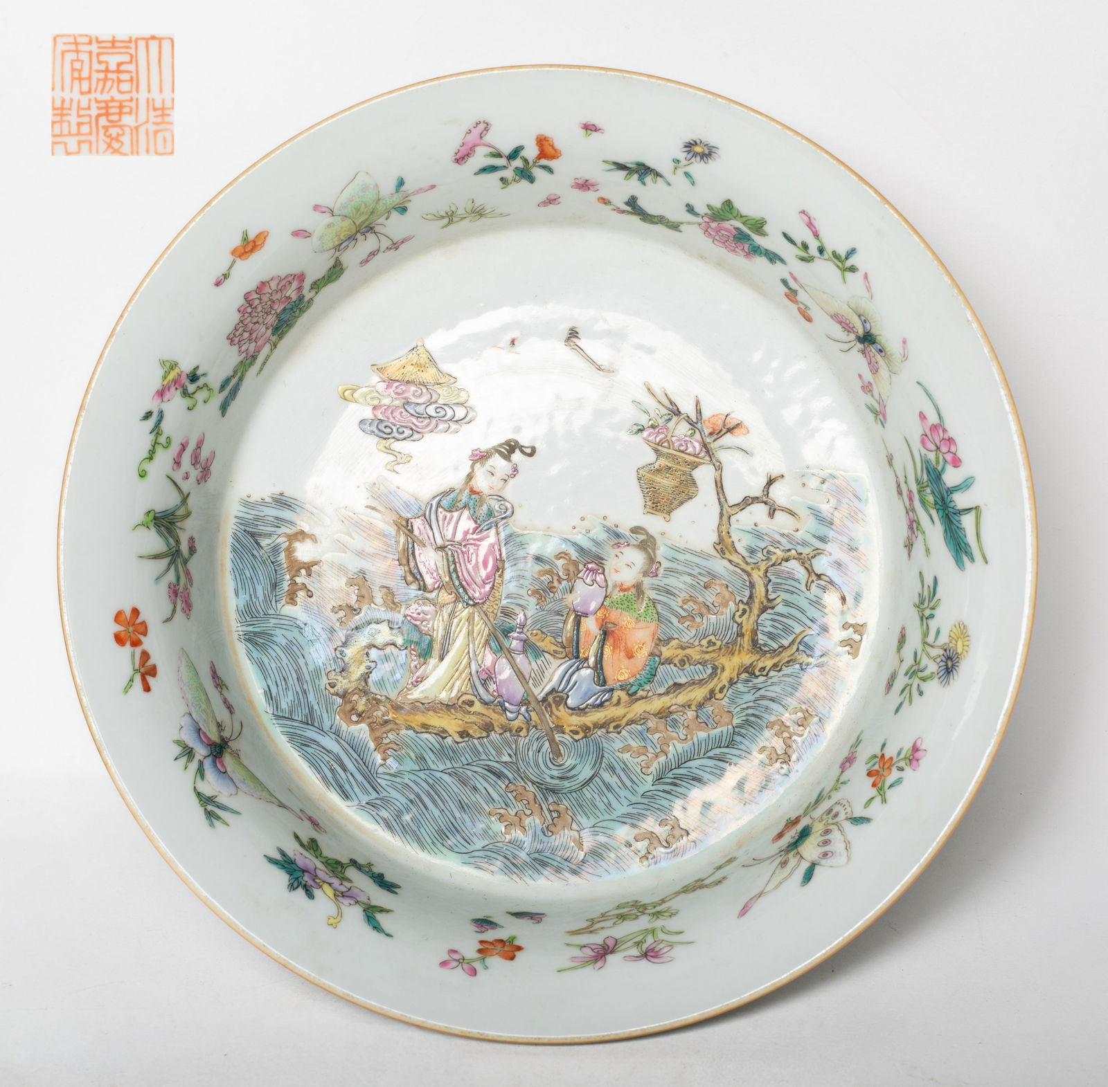 Chinese Famille Rose Porcelain Deep Plate (1 of 12)