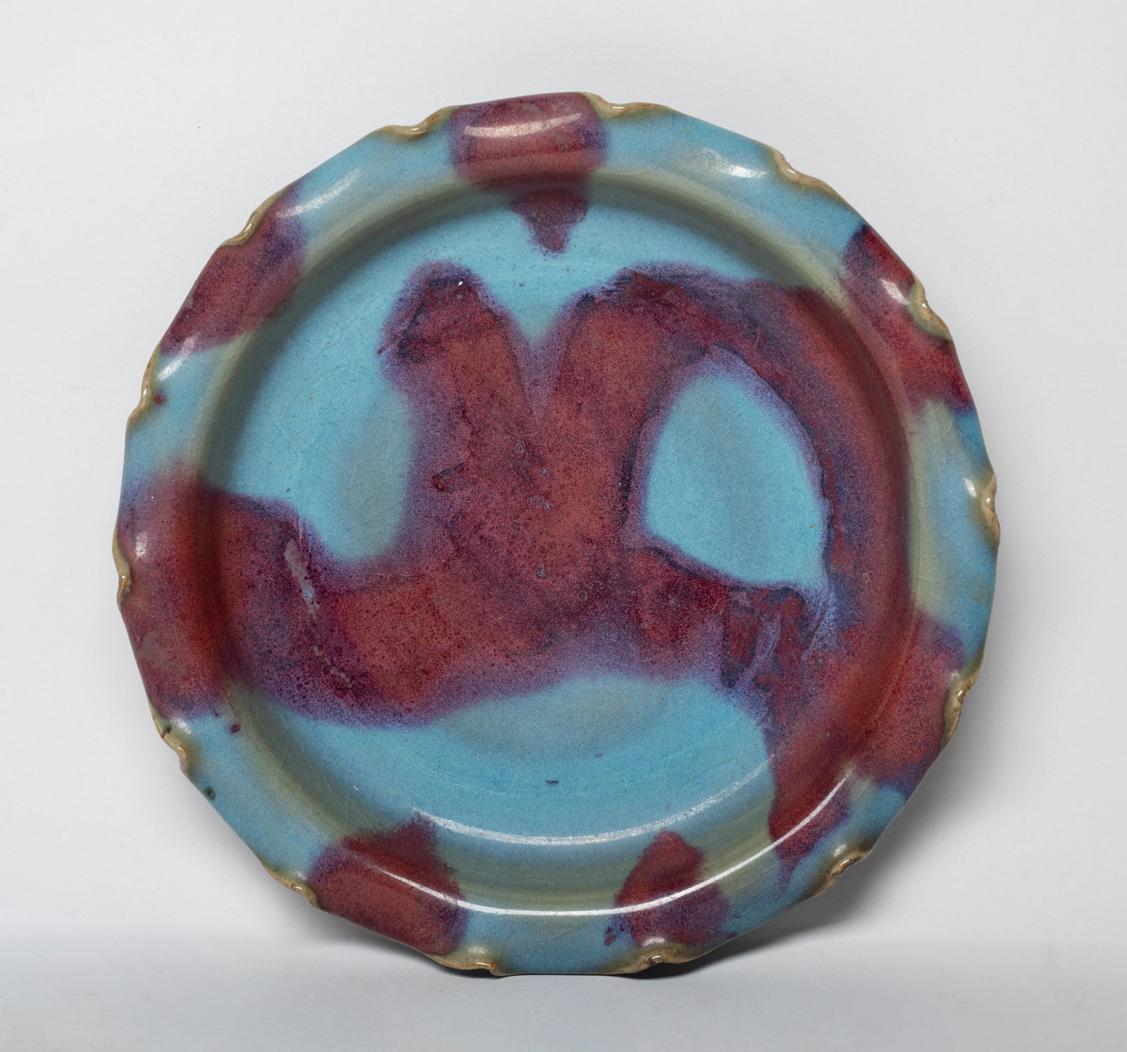 Chinese Jun Type Porcelain Lotus Plate (1 of 9)