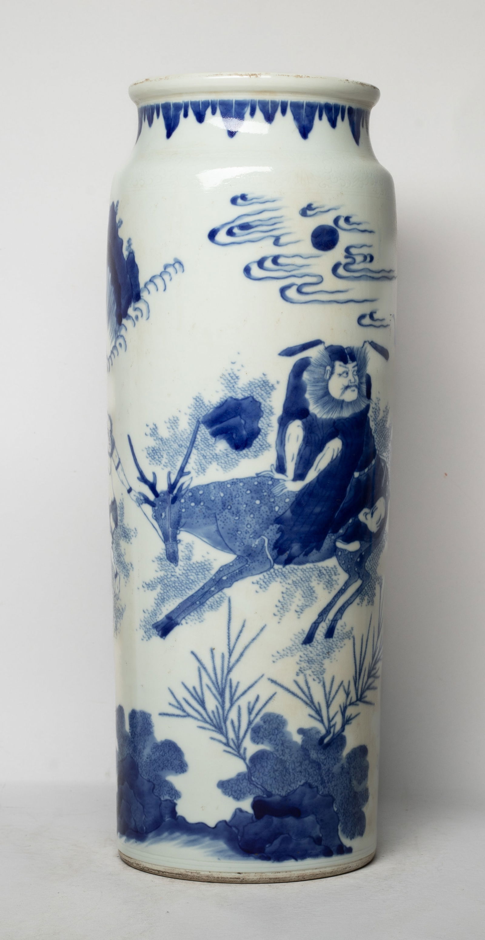 Tall Chinese Blue & White Porcelain Vase (1 of 13)