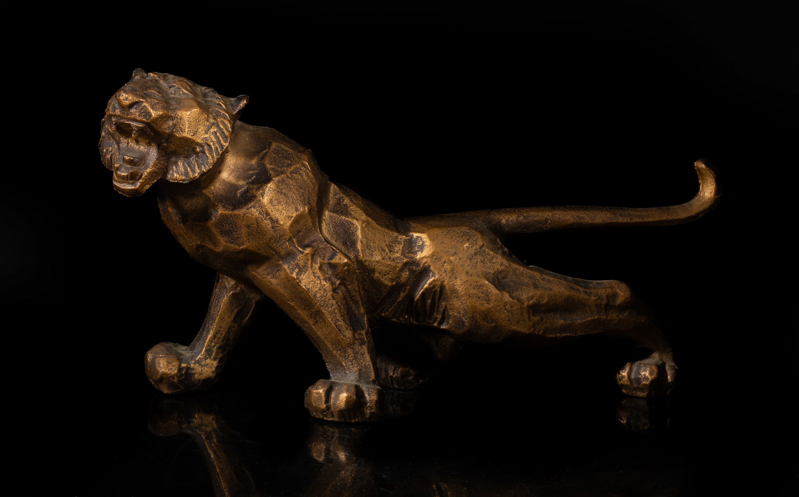 Vintage Asian Gilt Metal Sculpture of Tiger (1 of 10)