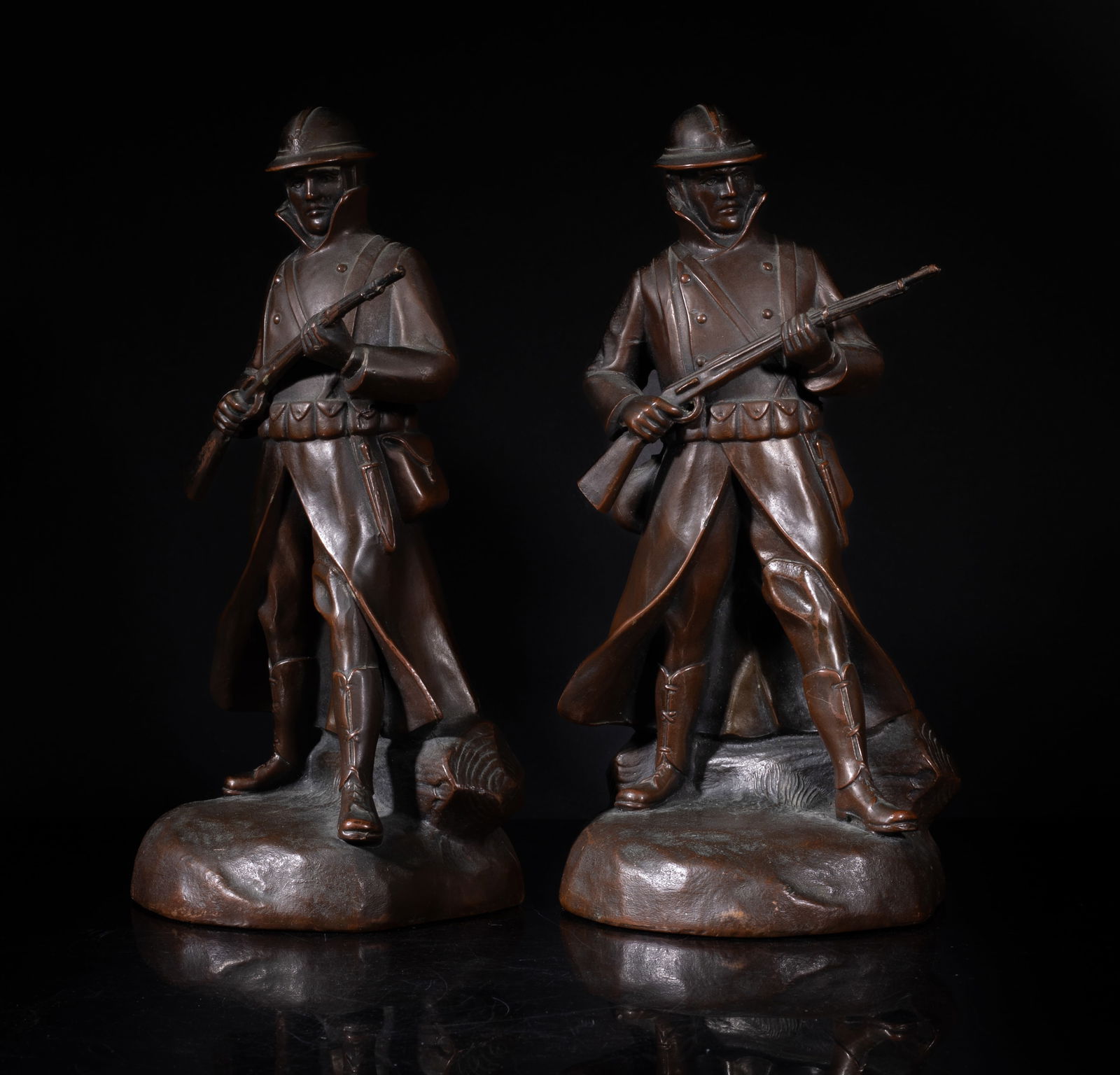 Two Early 20th Tall Bronze Bookends (1 of 14)