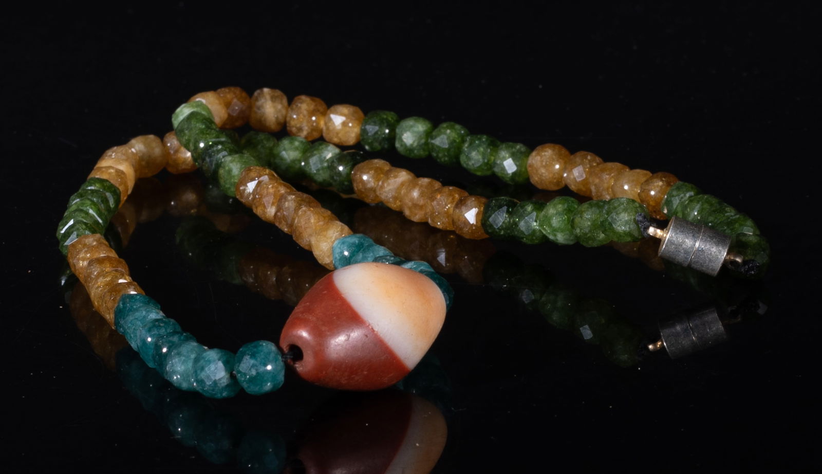 Vintage Chinese Cameo Agate, Cut Gemstone Necklace (1 of 8)