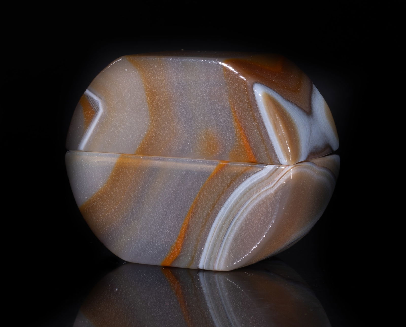 Rare Early 20th France Cameo Agate Box (1 of 9)