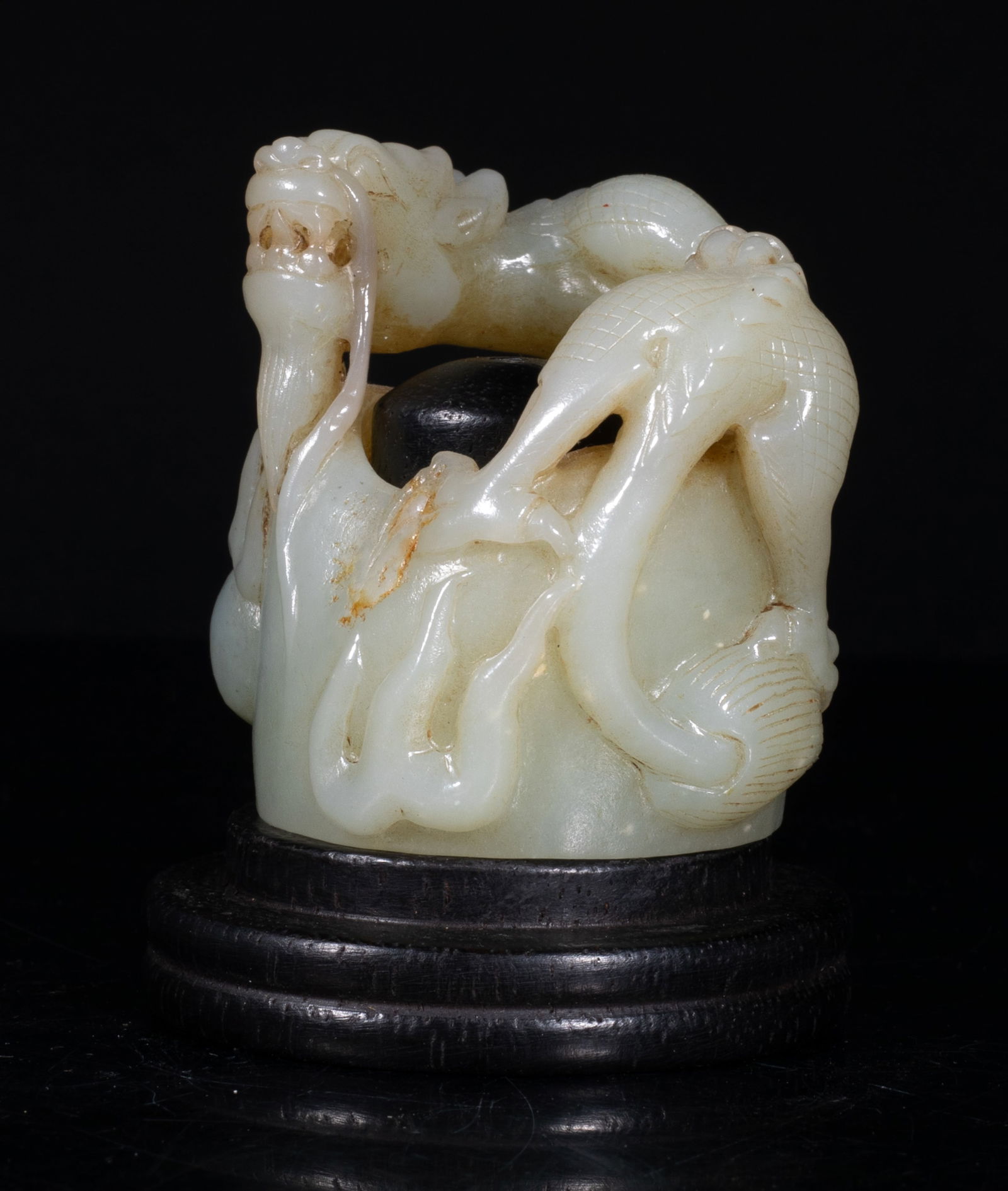Rare Chinese Jade Carved Dragon Thumb Ring (1 of 16)
