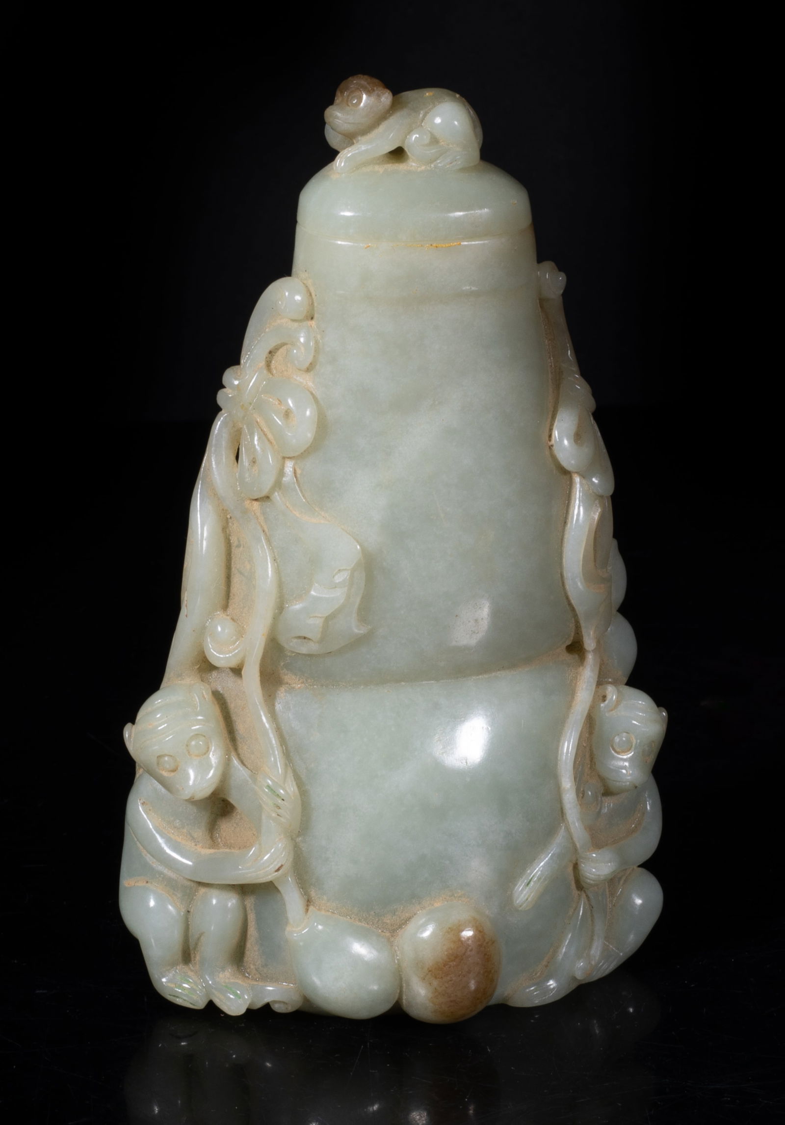 Chinese Gourd Form Jade Covered Vase (1 of 15)
