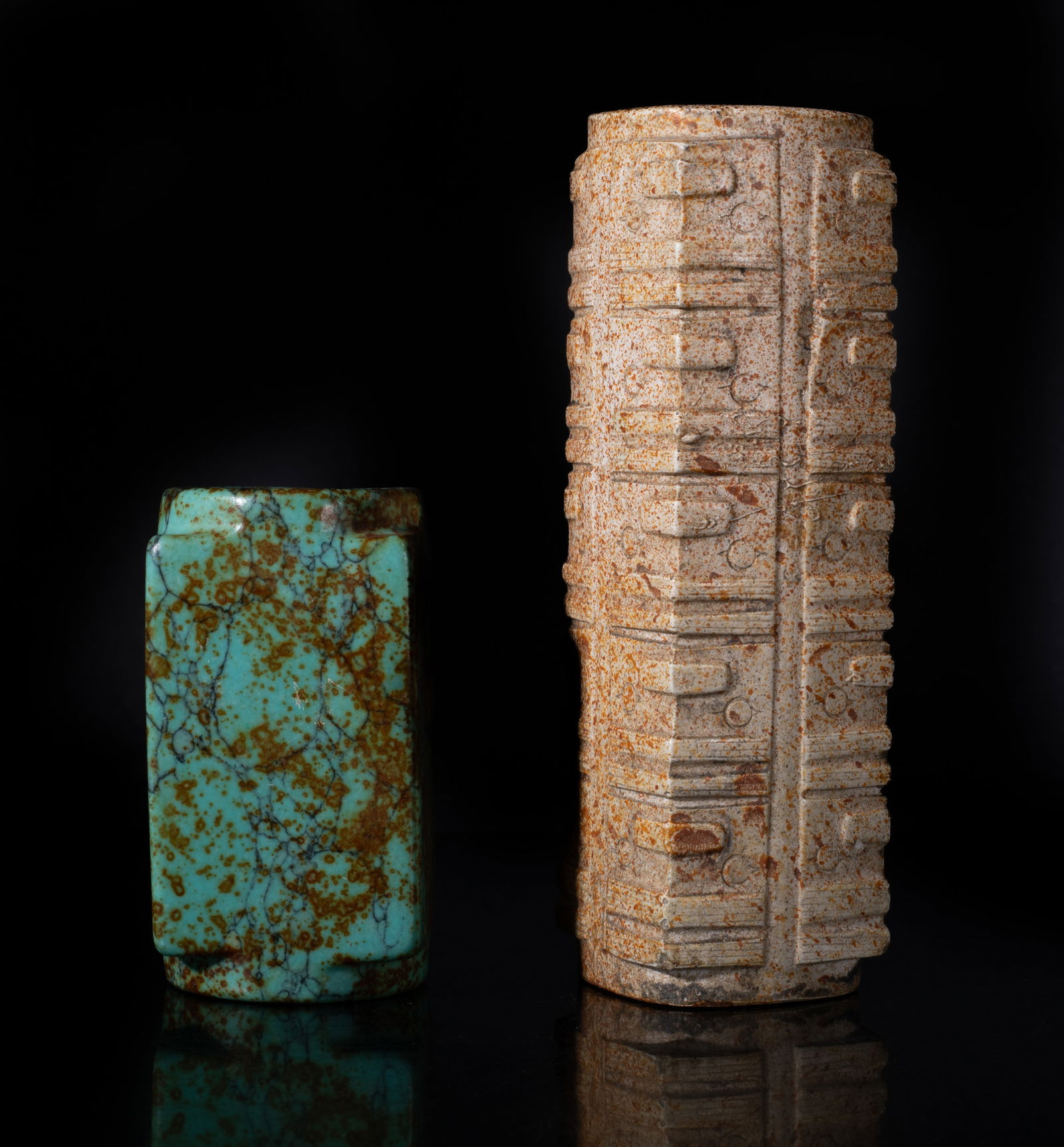 Two Chinese Stone Sculptures of Cong (1 of 9)