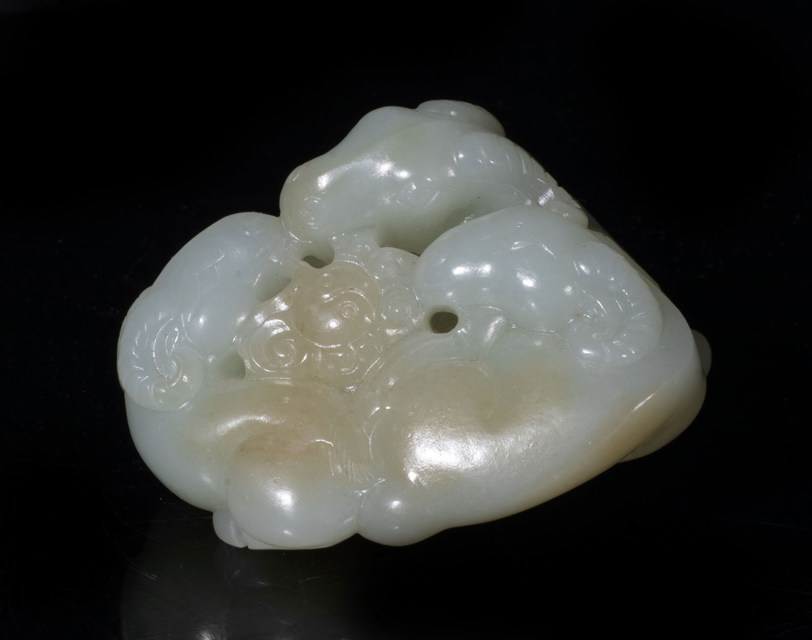 Chinese Russet Jade Sculpture Ram (1 of 13)