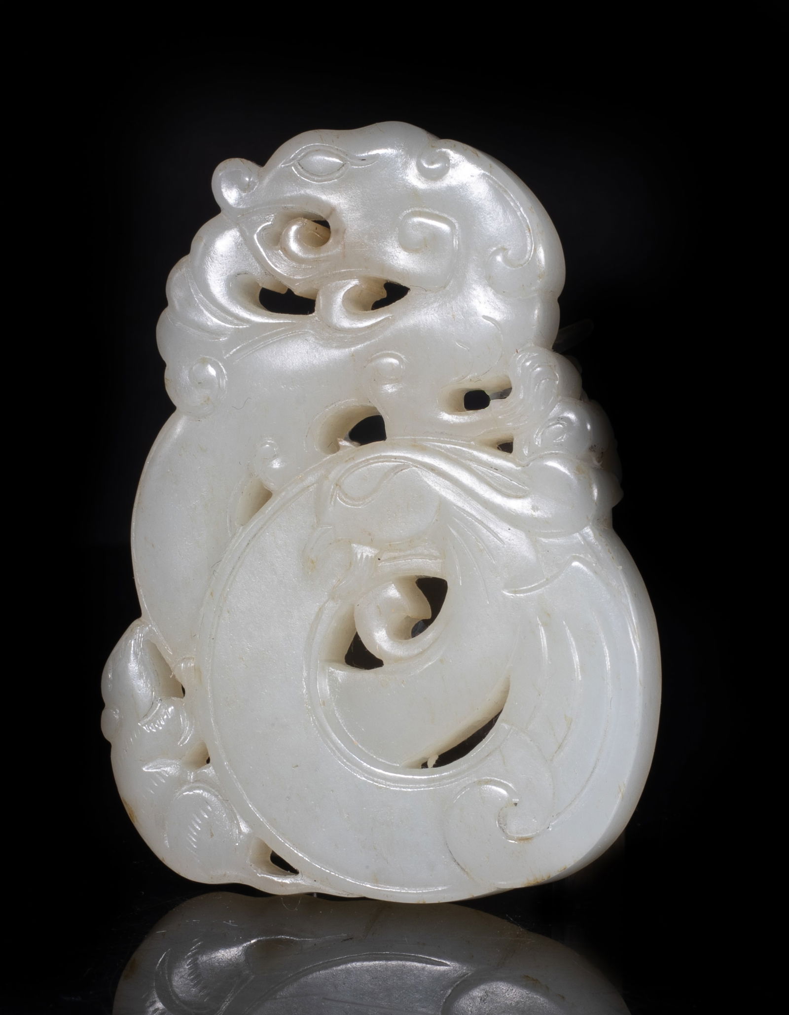 Estate Chinese Jade Carved Dragon Pendant (1 of 10)