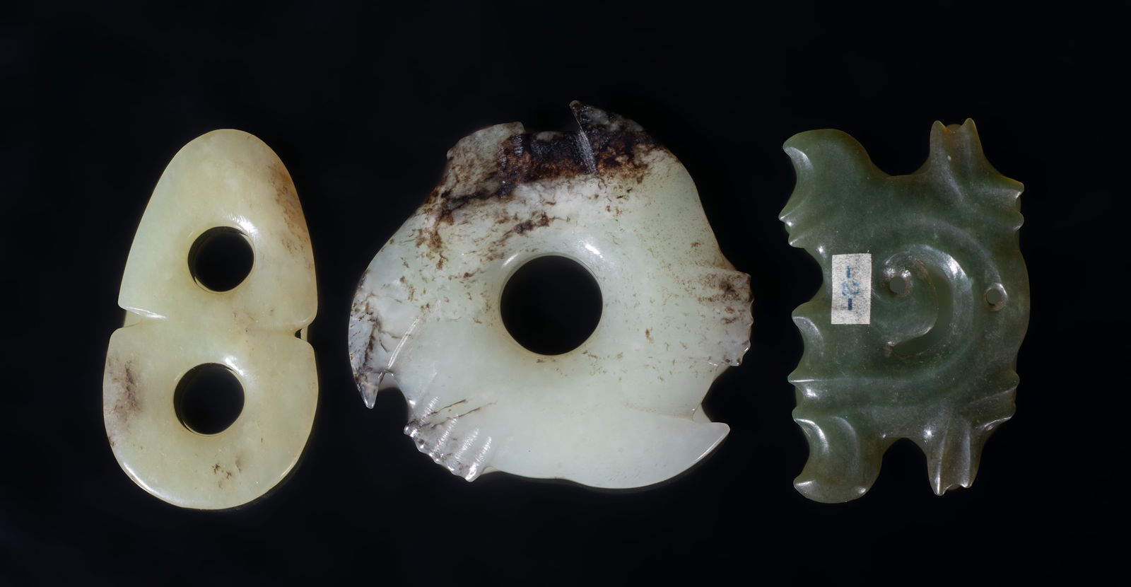 Three Chinese Export Jade Pendants (1 of 10)