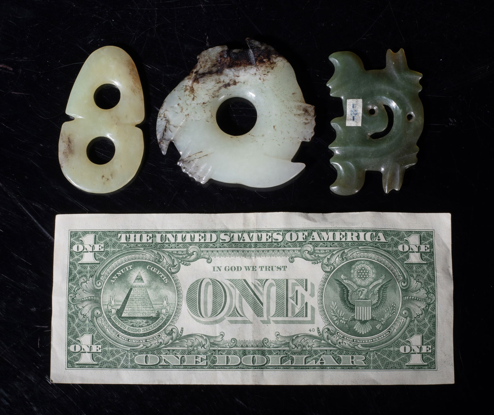 Three Chinese Export Jade Pendants - 2