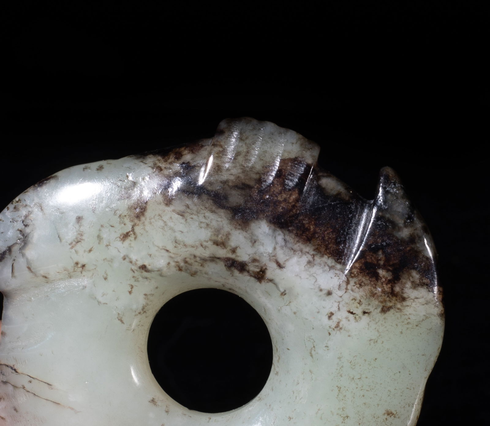 Three Chinese Export Jade Pendants - 6