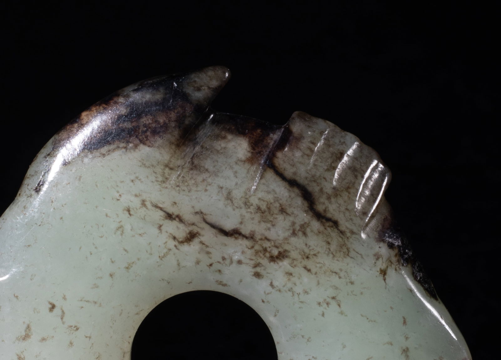 Three Chinese Export Jade Pendants - 8