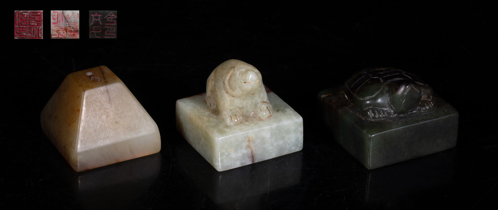Three Chinese Jade Carved Seals (1 of 12)