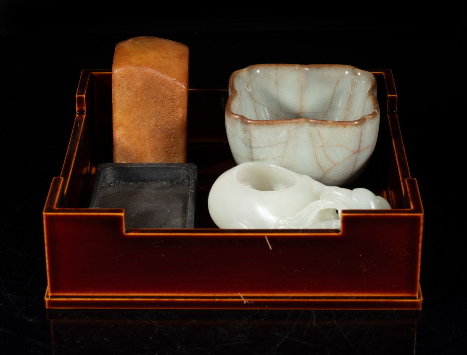 Chinese Jade, Stone, Porcelain Writing Sets (1 of 16)