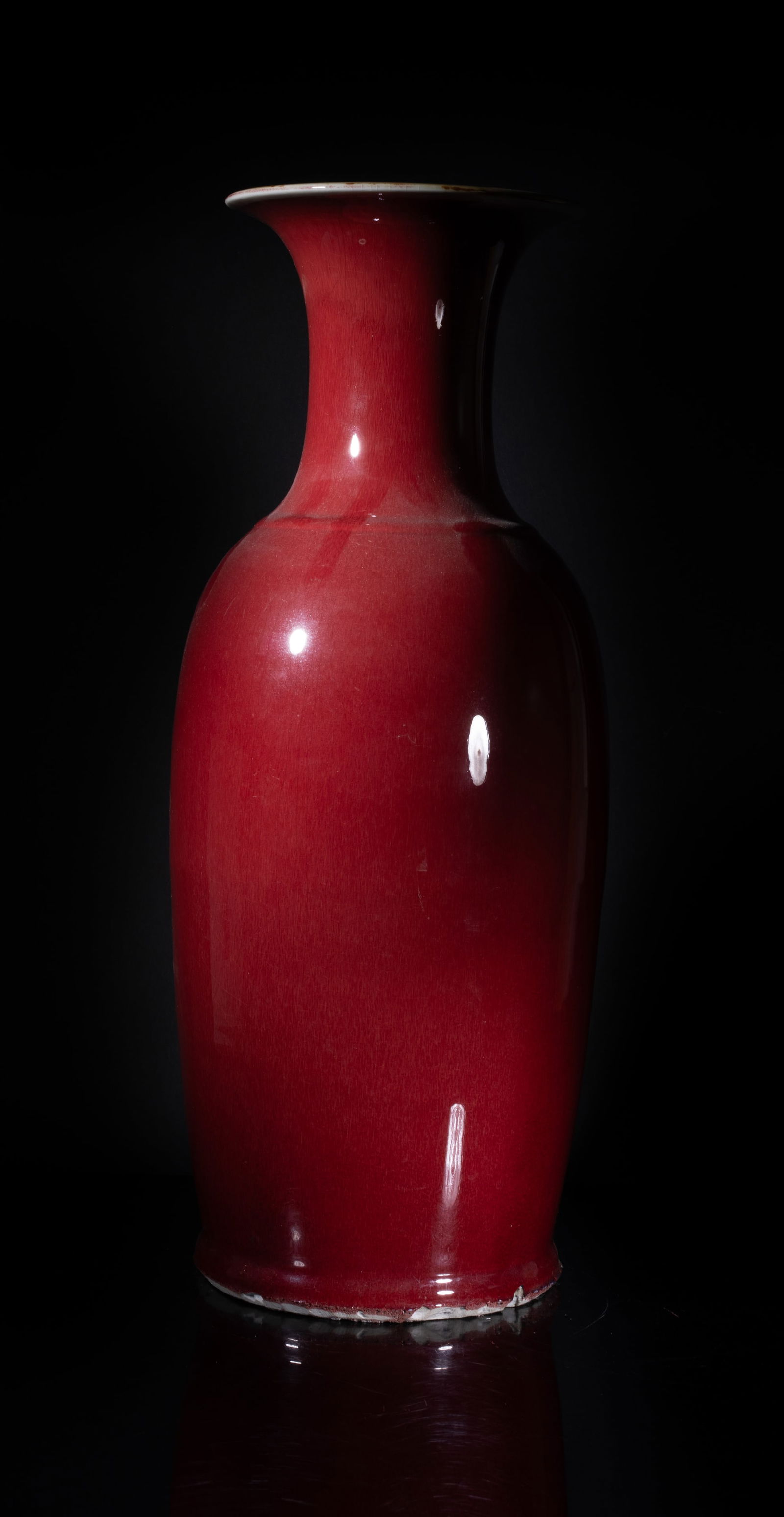 Tall Chinese Red Glazed Porcelain Vase (1 of 13)