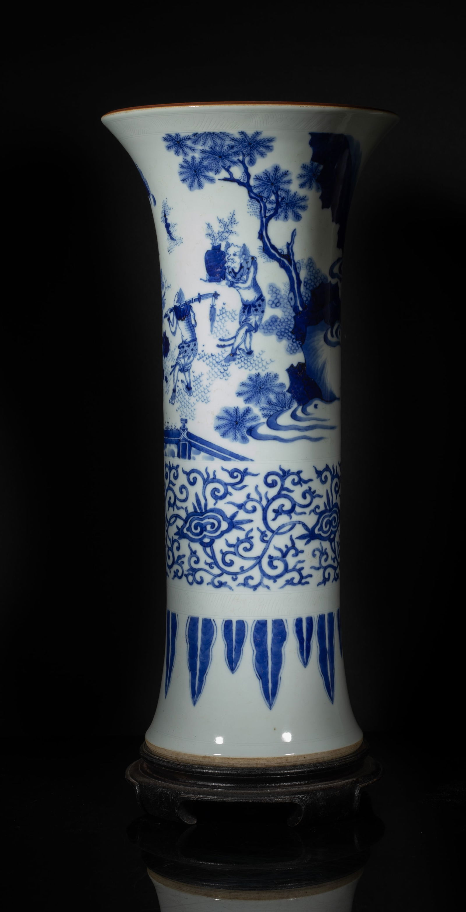 Tall Chinese Porcelain Vase w/ Stand (1 of 15)