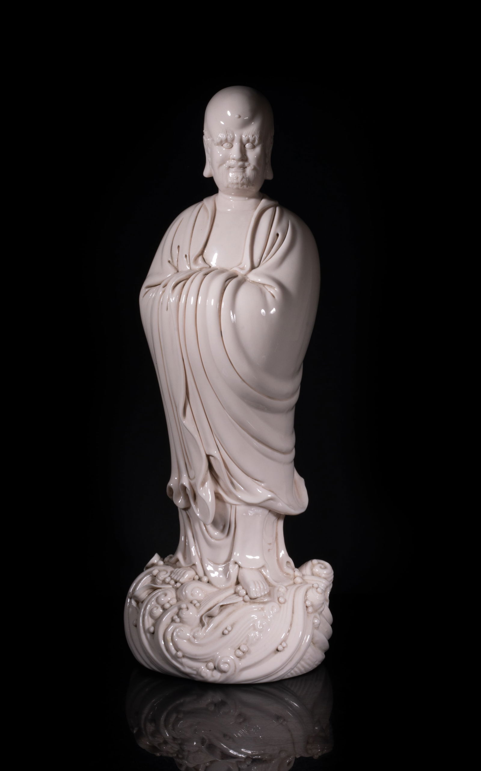Tall Chinese Blanc De Porcelain Luohan Sculpture (1 of 13)