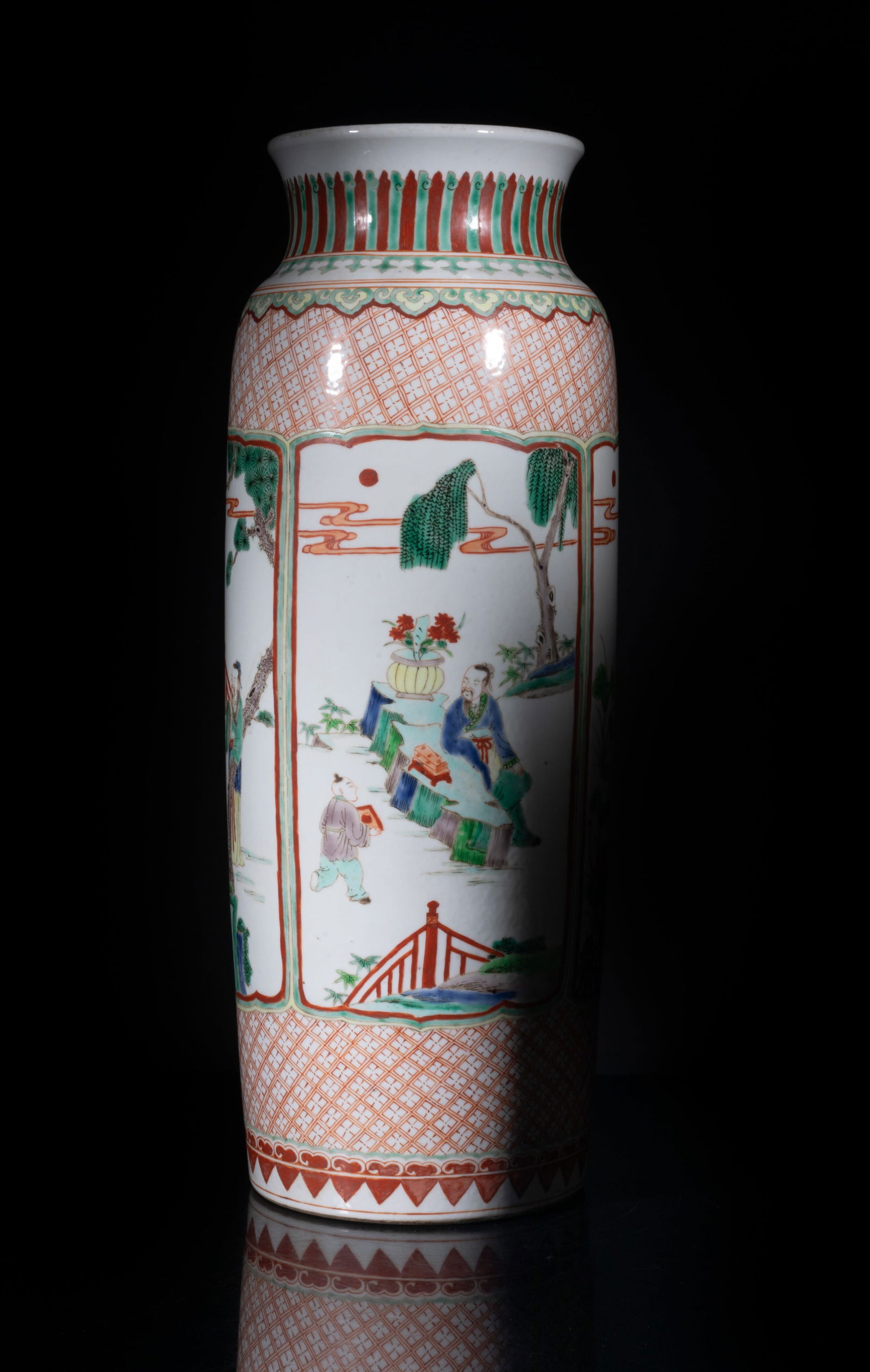 Tall Chinese Export Wuchai Porcelain Vase (1 of 14)