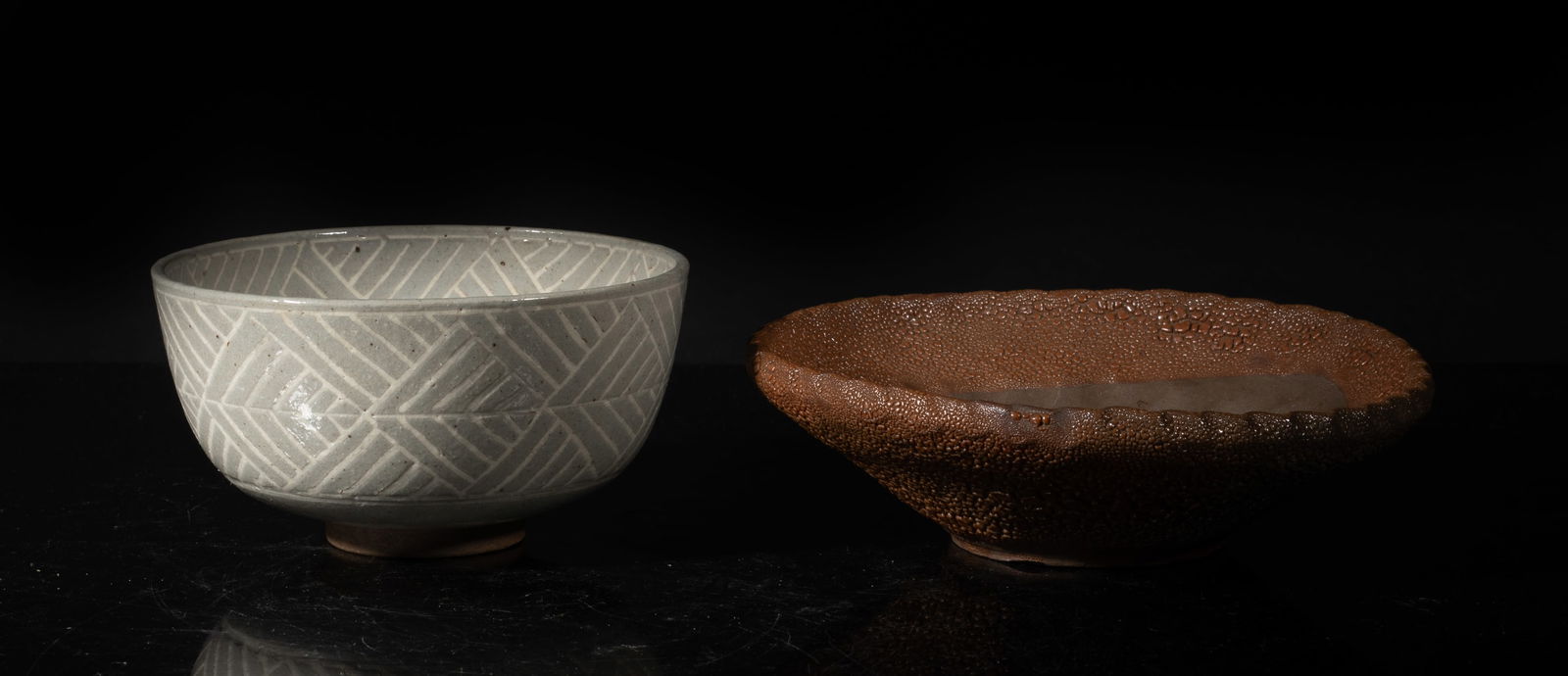 Two Korean Old Stoneware Tea Bowls (1 of 14)